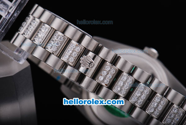 Rolex Day-date with Diamond Dial-Diamonds Bezel,Stainless Steel Strap - Click Image to Close